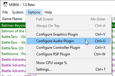 Config Audio Dialog