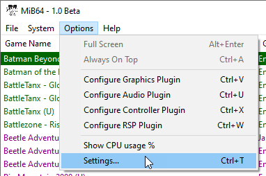 Config Settings Dialog