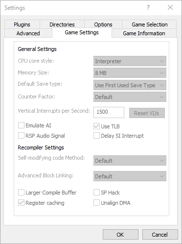 Game Settings Dialog