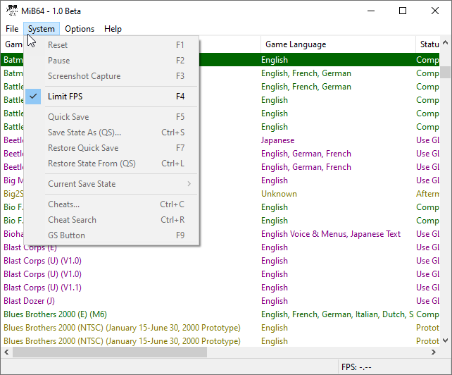 System Menu